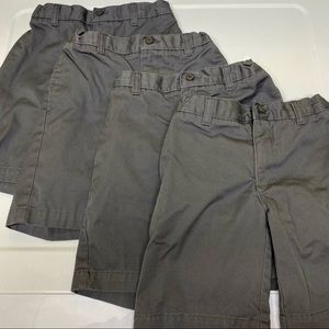 4 Pairs Lands’ End Boys Uniform Shorts Arctic Gray